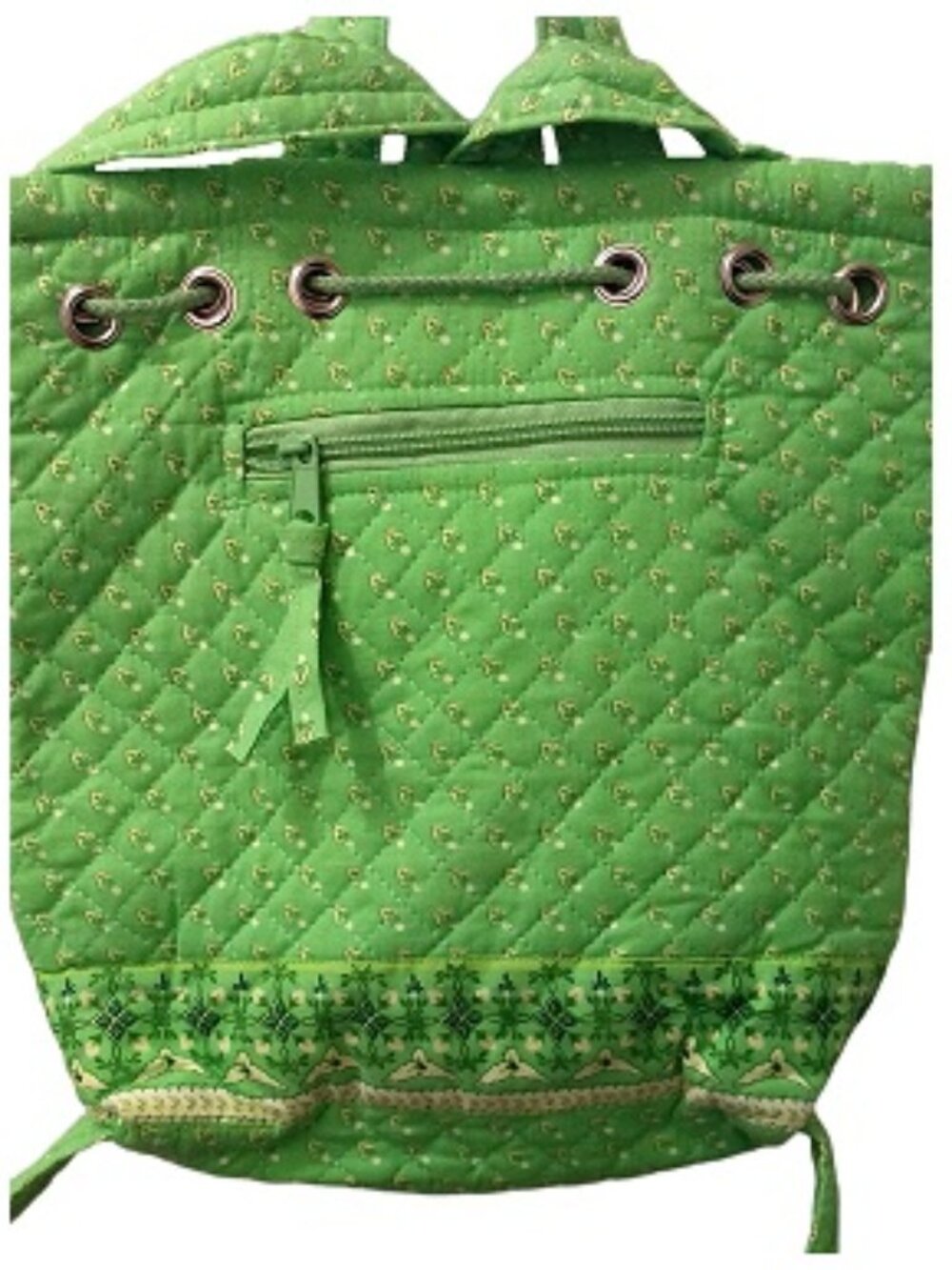 Spring Summer Green Quilted Backpack Purse - Picture 8 of 10